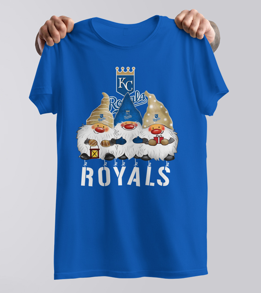 Kansas City Royals Merry Christmas Happy Holidays Gnomes T-Shirt