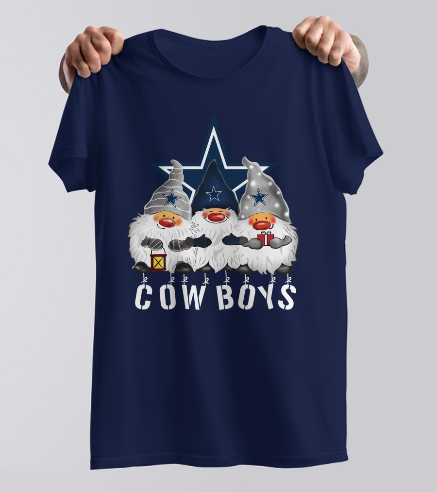 Dallas Cowboys Christmas Gnomes Merry Holidays T-Shirt