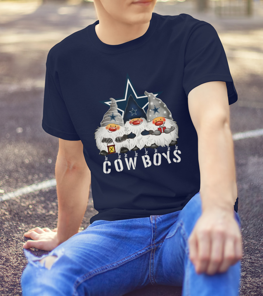 Dallas Cowboys Christmas Gnomes Merry Holidays T-Shirt