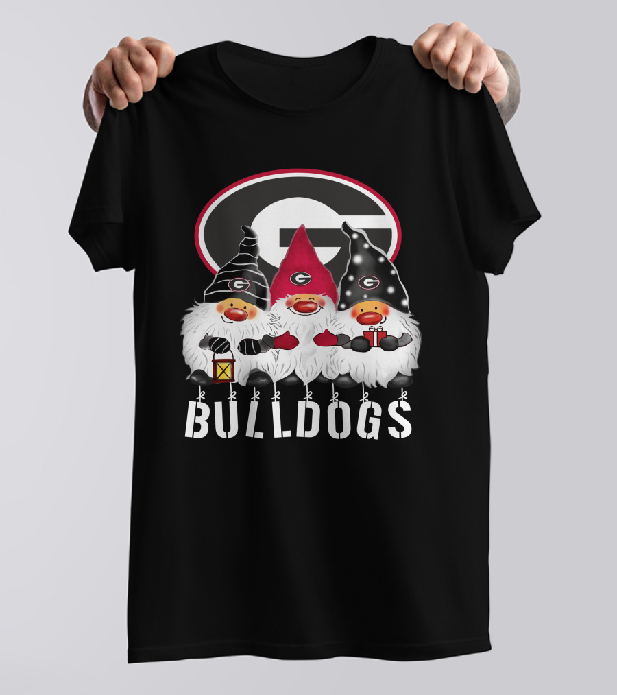 Georgia Bulldogs Merry Christmas Happy Holidays Gnomes T-Shirt