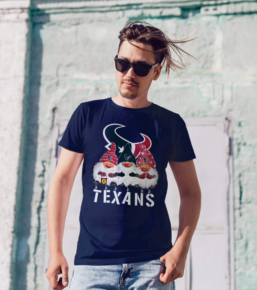 Texans Christmas Gnomes Houston Happy Holidays T-Shirt