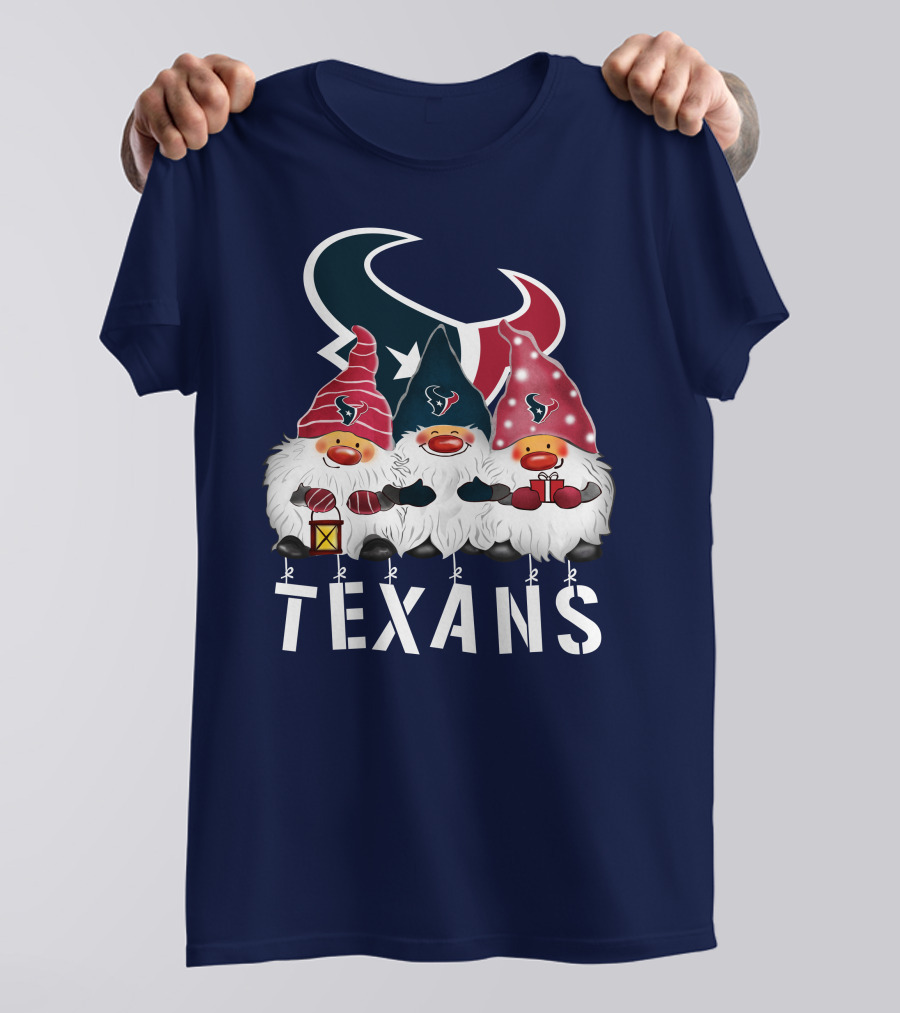 Texans Christmas Gnomes Houston Happy Holidays T-Shirt