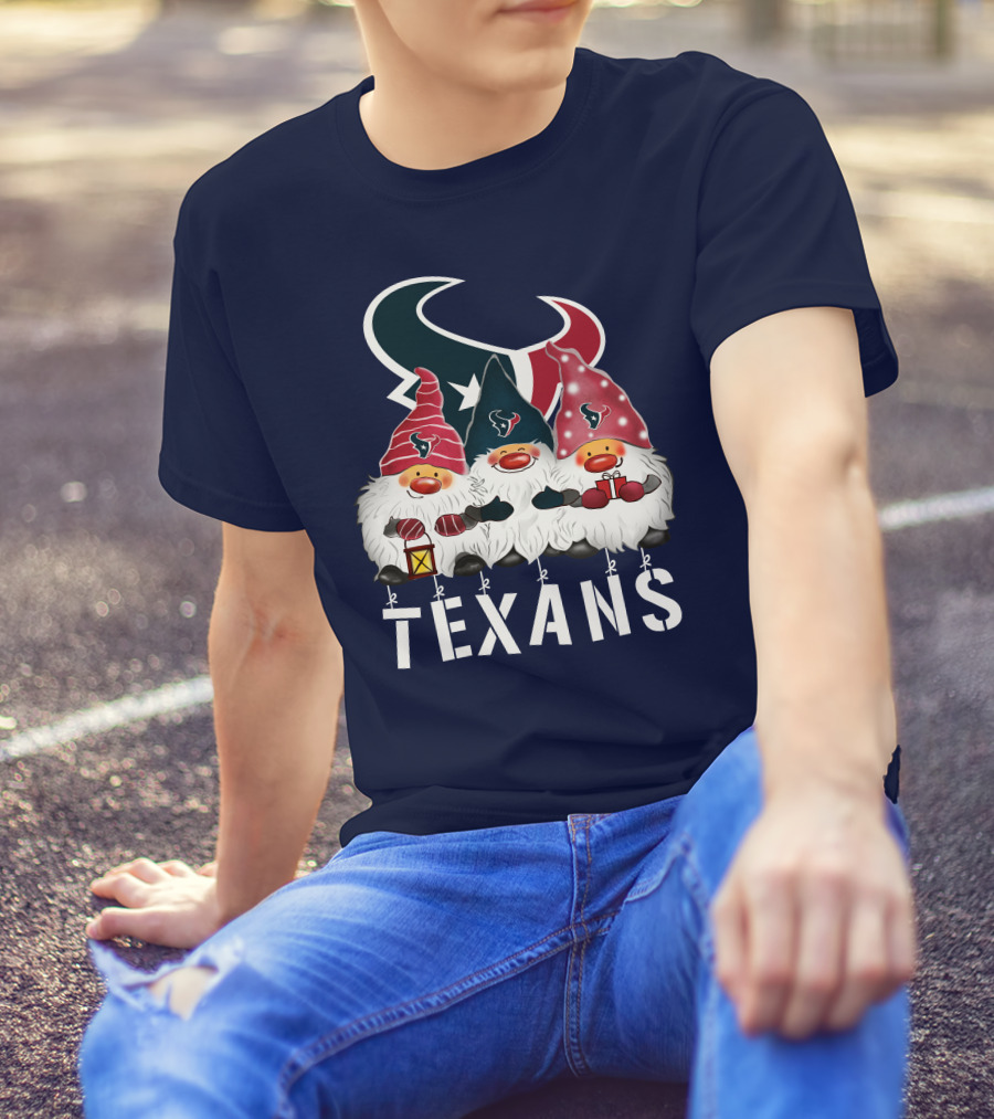 Texans Christmas Gnomes Houston Happy Holidays T-Shirt