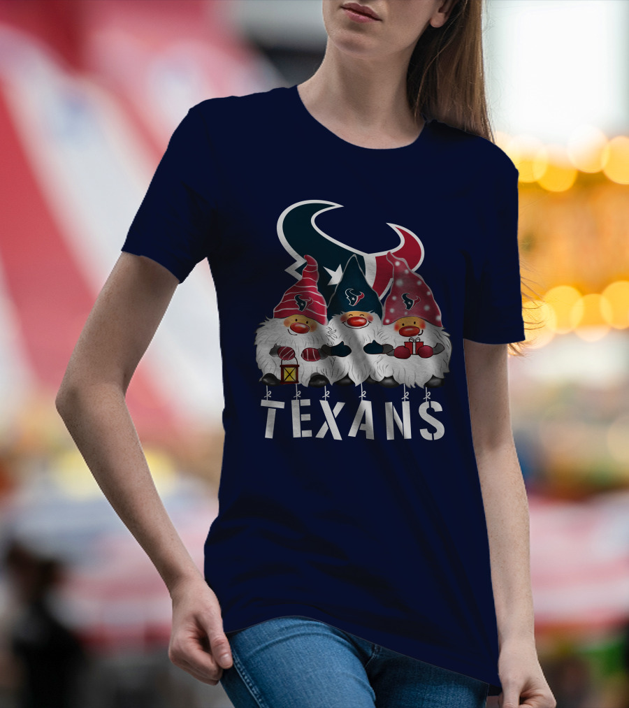 Texans Christmas Gnomes Houston Happy Holidays T-Shirt