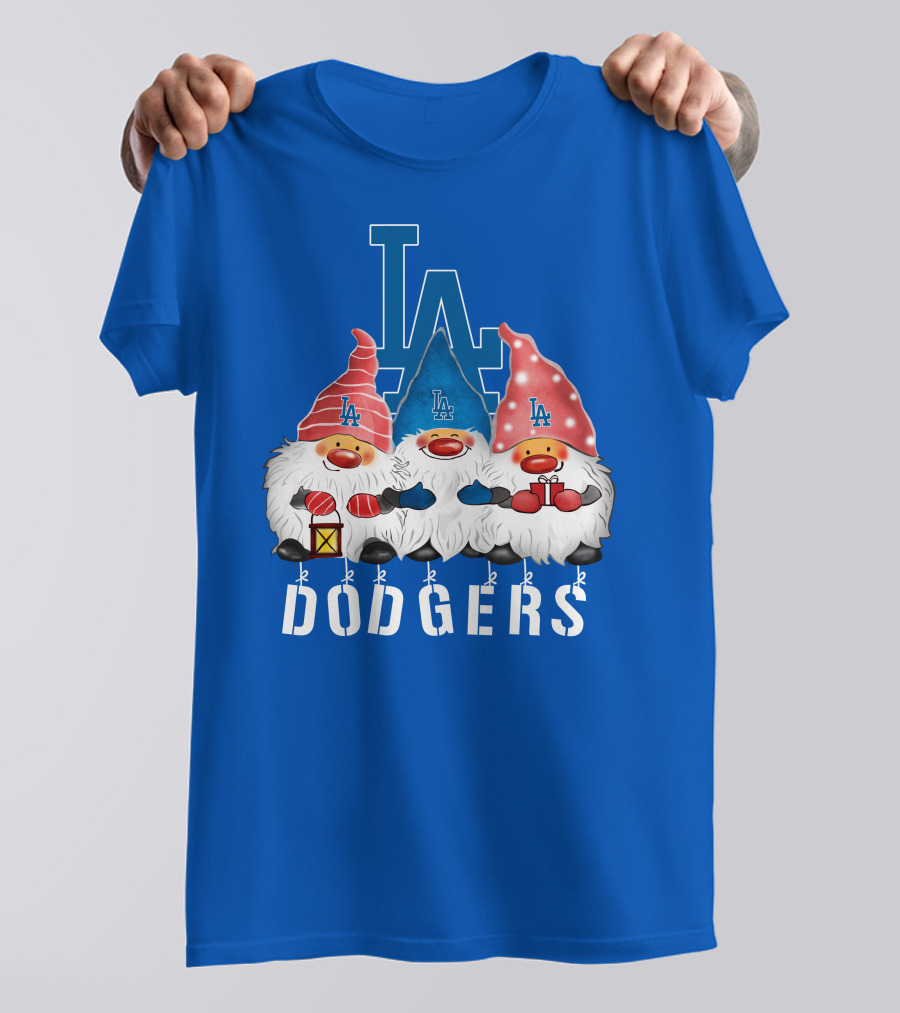 Los Angeles Dodgers Merry Christmas Happy Holidays Gnomes T-Shirt