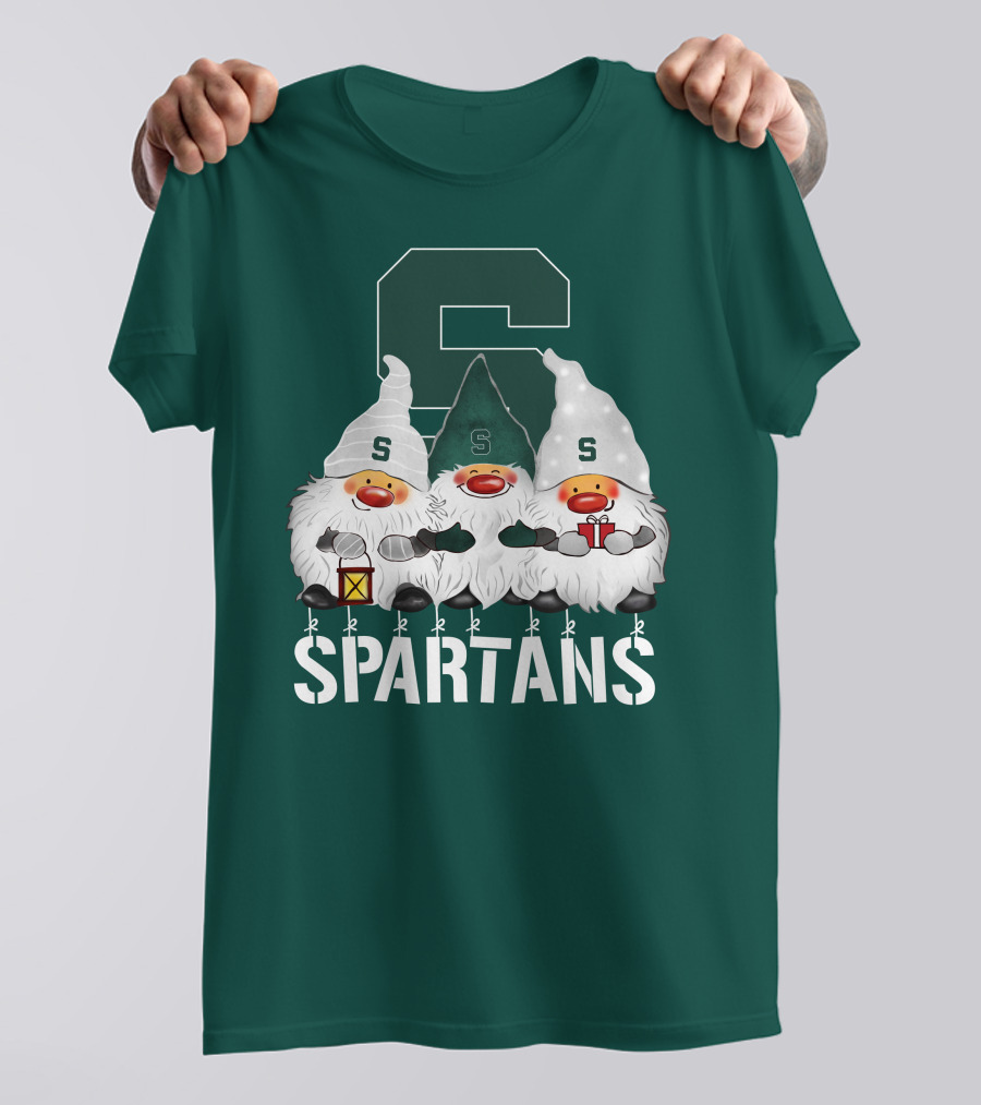 Michigan State Spartans Christmas Gnomes Holiday Celebrations T-Shirt
