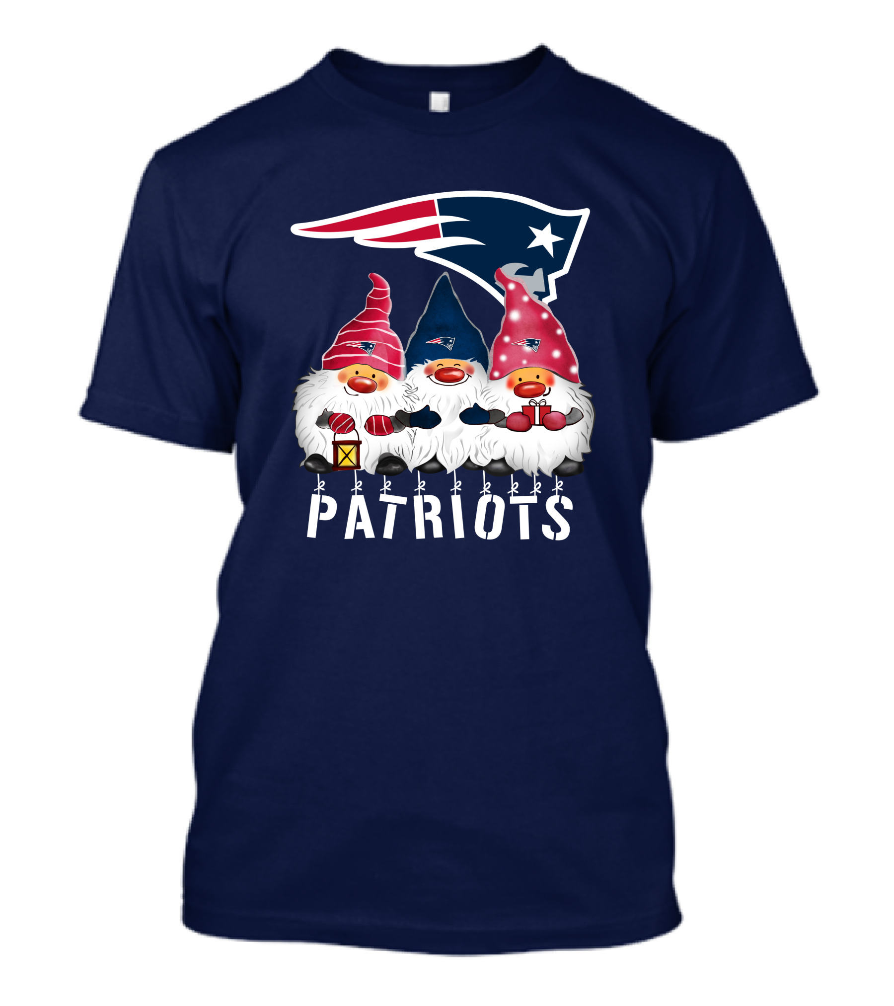 New England Patriots Merry Christmas Happy Holidays Gnomes NFL T-Shirt