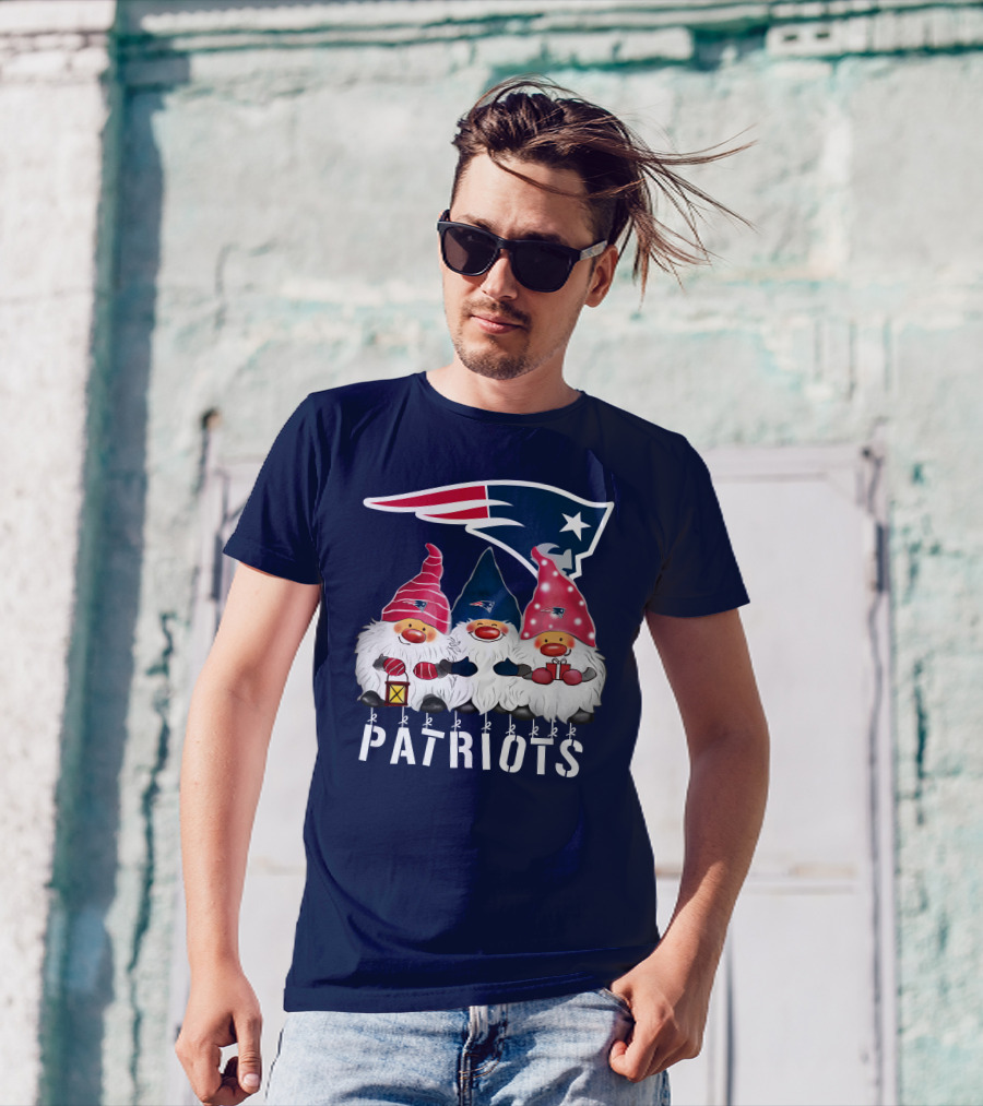 New England Patriots Merry Christmas Happy Holidays Gnomes NFL T-Shirt