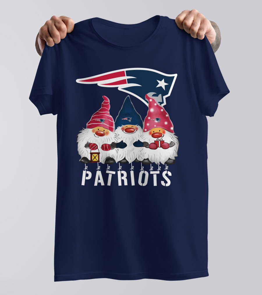 New England Patriots Merry Christmas Happy Holidays Gnomes NFL T-Shirt