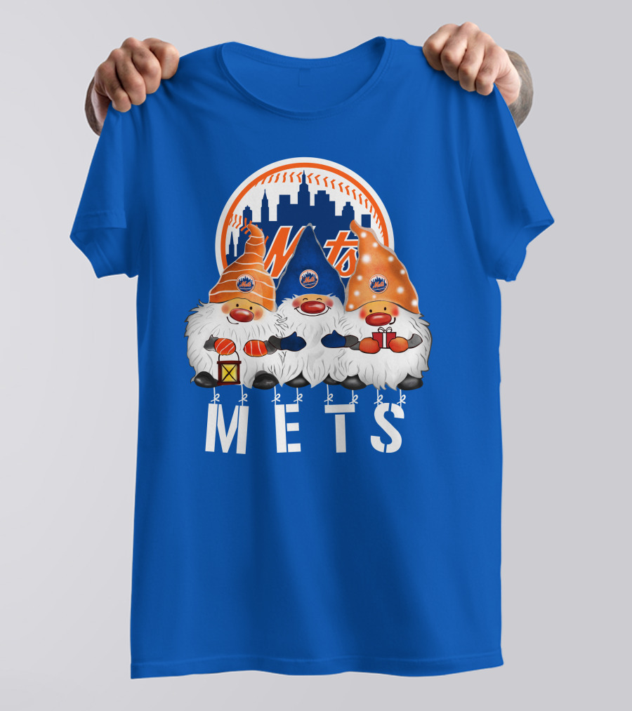 New York Mets Merry Christmas Happy Holidays Gnomes T-Shirt