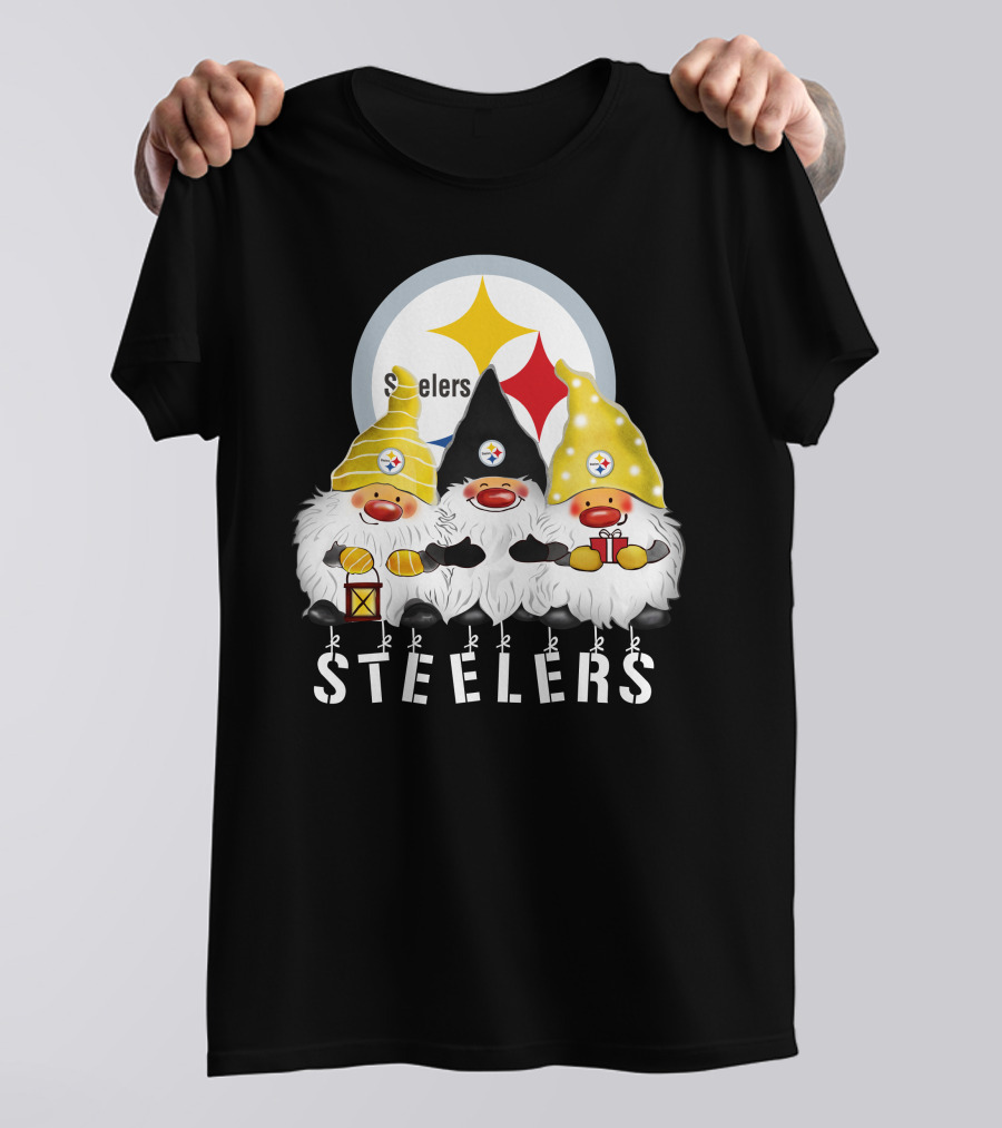 Steelers Merry Christmas Happy Holidays Gnomes T-Shirt