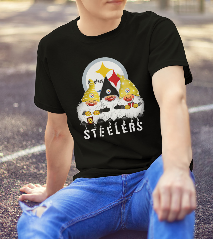 Steelers Merry Christmas Happy Holidays Gnomes T-Shirt