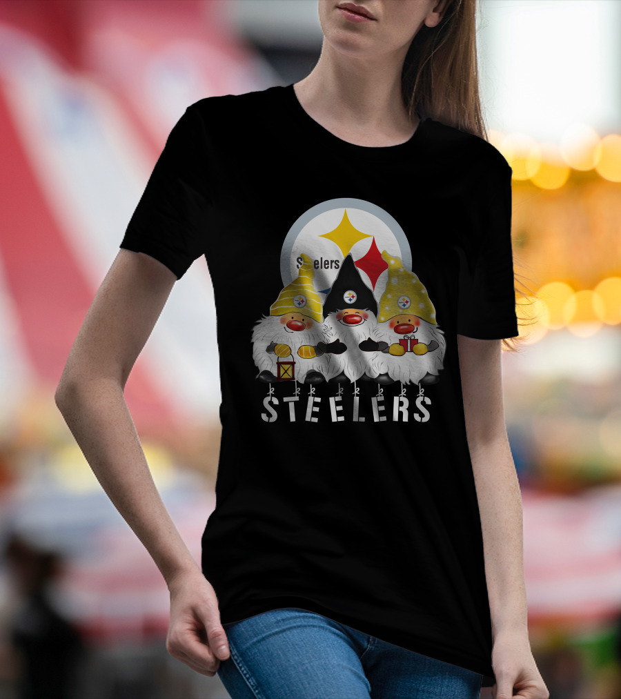 Steelers Merry Christmas Happy Holidays Gnomes T-Shirt