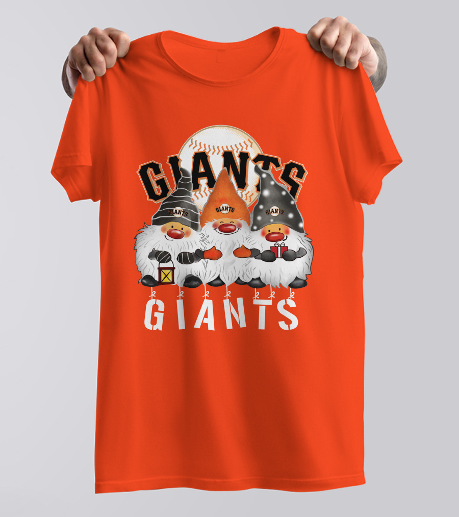 San Francisco Giants Merry Christmas Happy Holidays Giants Gnomes Baseball T-Shirt