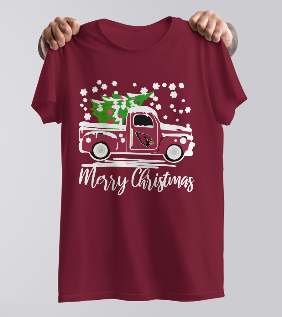 Arizona Cardinals Vintage Truck Merry Christmas T-Shirt