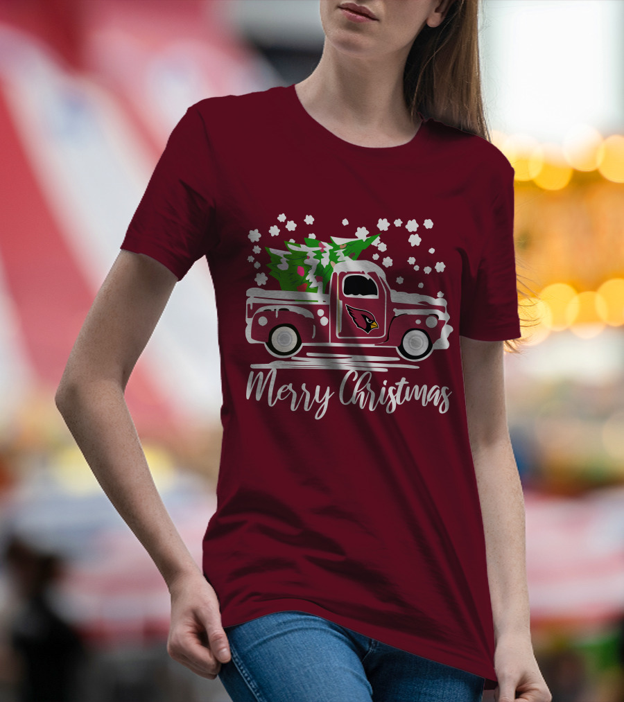 Arizona Cardinals Vintage Truck Merry Christmas T-Shirt