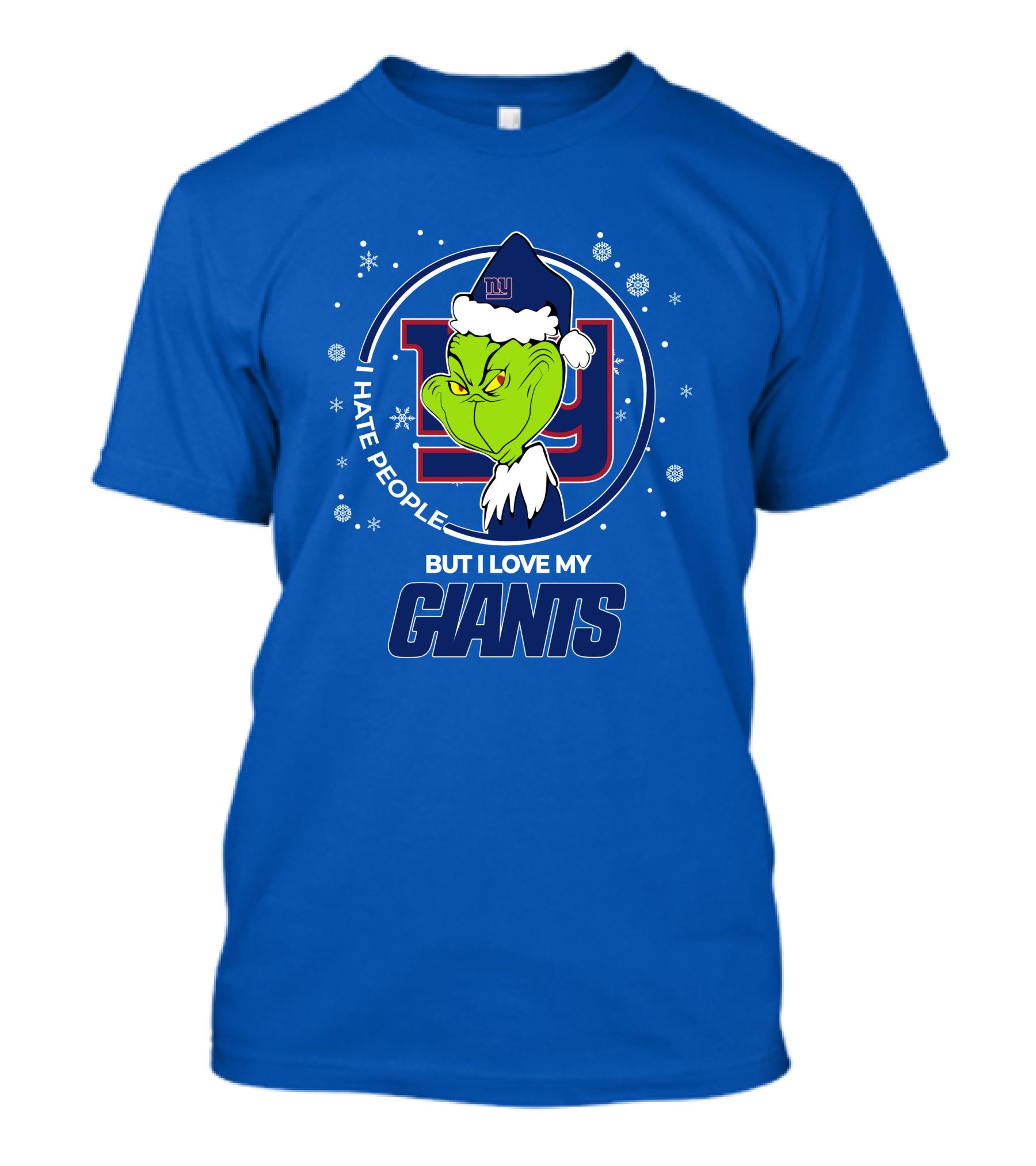 Grinch Santa I Hate People But I Love My New York Giants T-Shirt