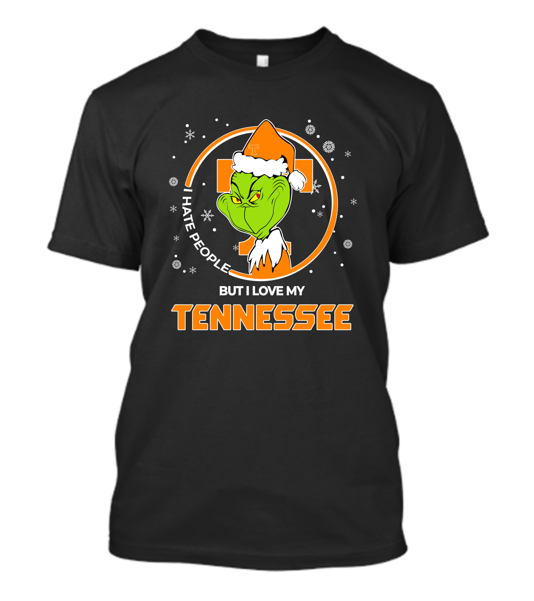 Christmas Grinch Santa I Hate People But I Love My Tennessee T-Shirt