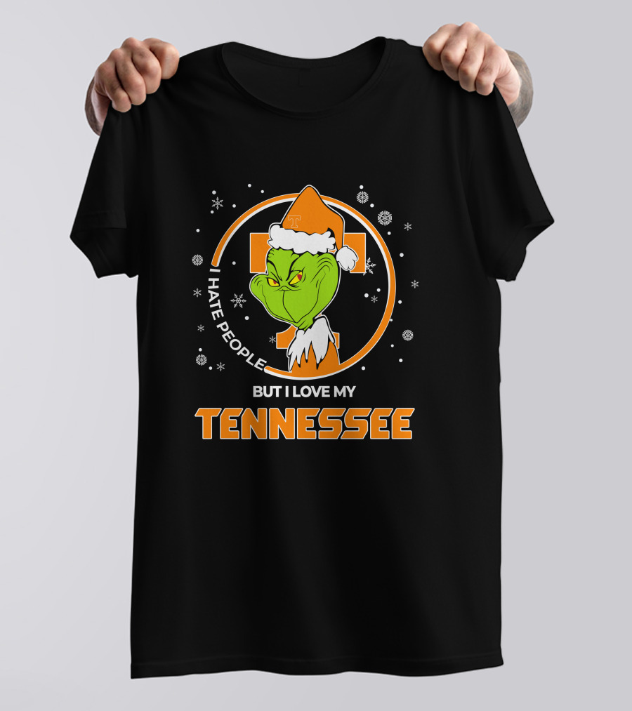 Christmas Grinch Santa I Hate People But I Love My Tennessee T-Shirt