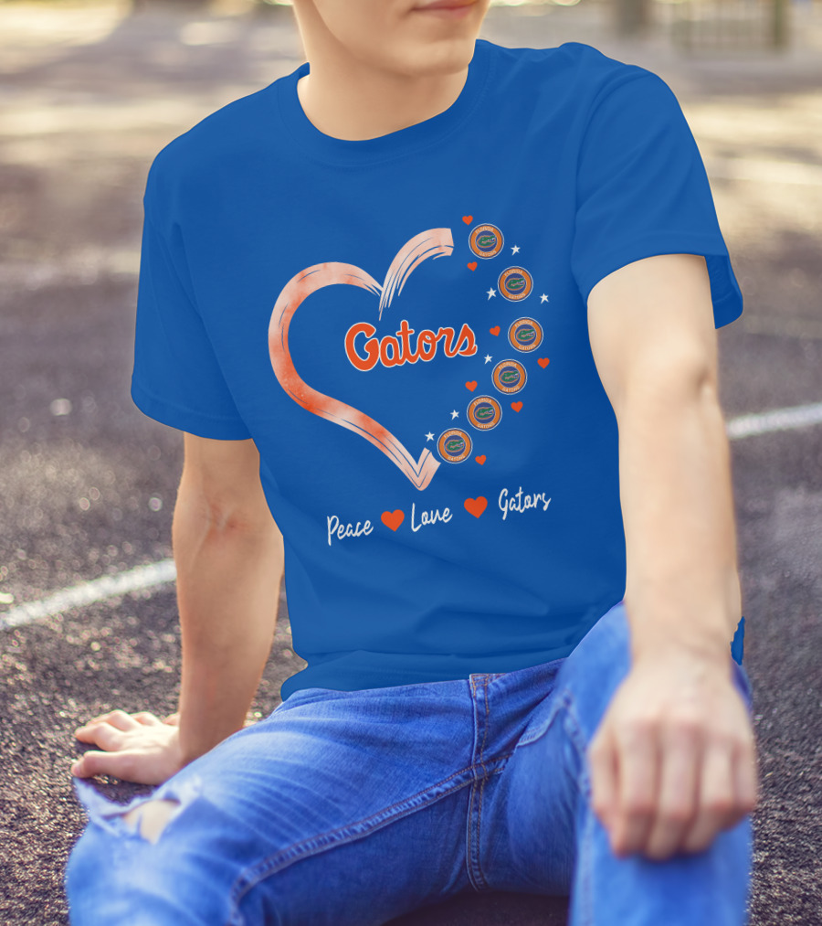 Peace Love Gators Heart Florida Gators T-Shirt