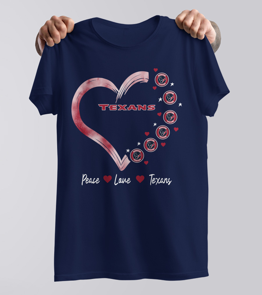 Peace Love Heart Houston Texans T-Shirt