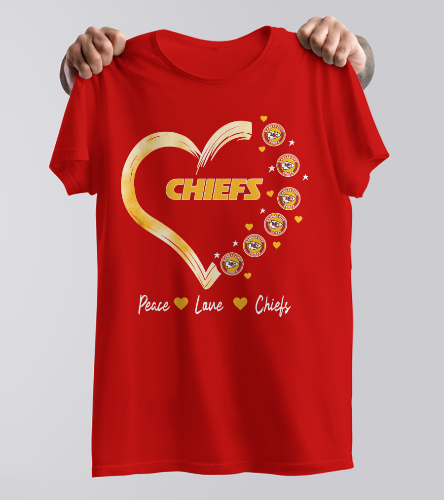 Peace Love Kansas City Chiefs Heart T-Shirt