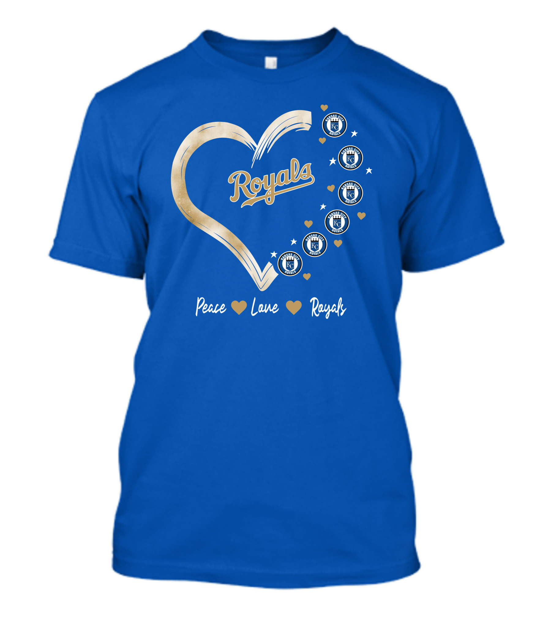 Peace Love Royals Kansas City Royals Heart T-Shirt