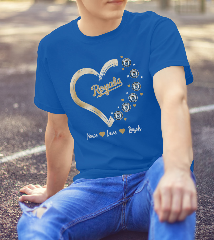 Peace Love Royals Kansas City Royals Heart T-Shirt