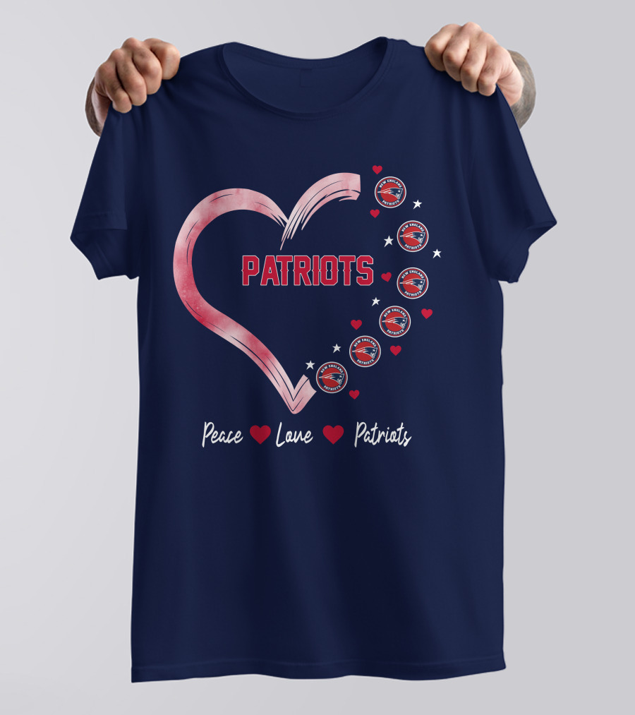 Patriots Peace Love Heart T-Shirt