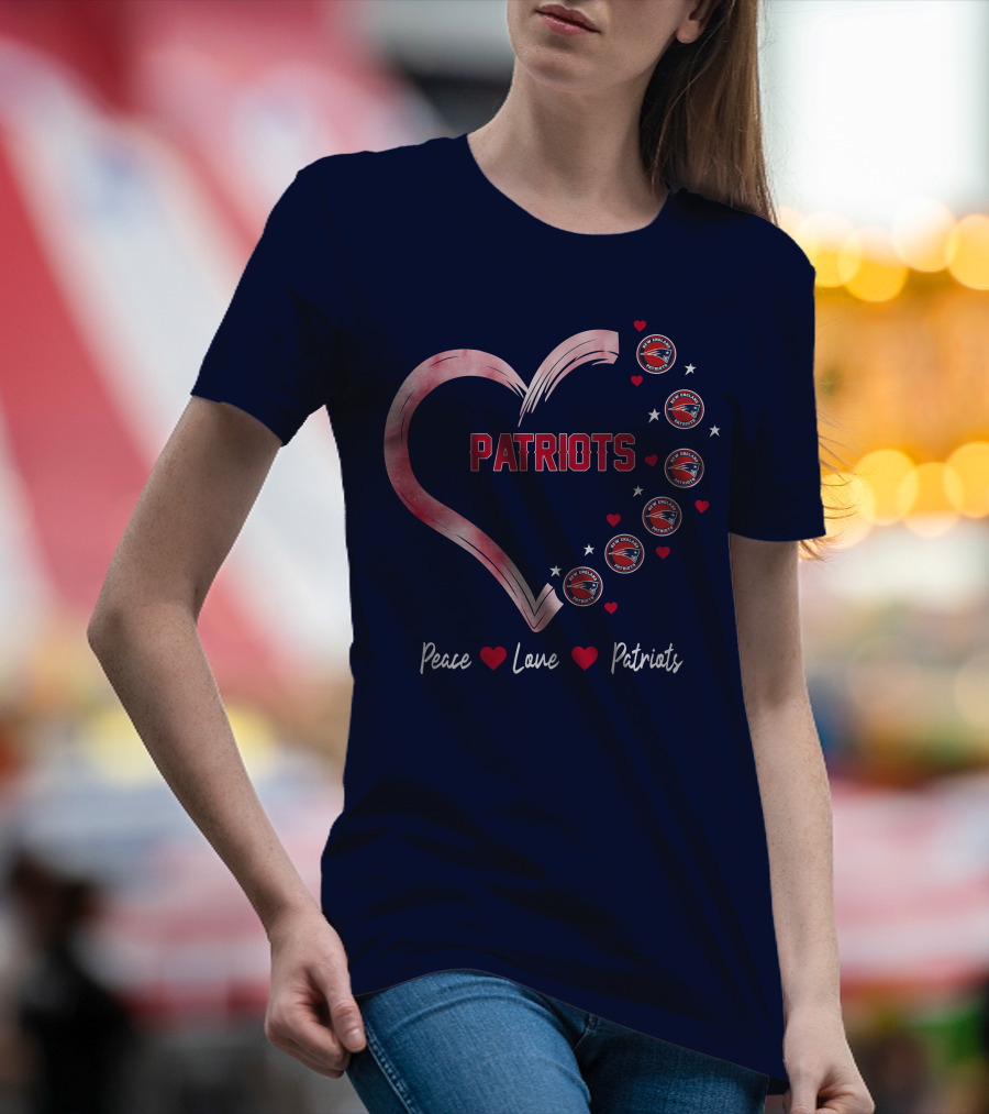 Patriots Peace Love Heart T-Shirt