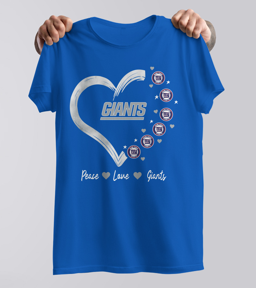 Peace Love Giants New York Giants Heart T-Shirt