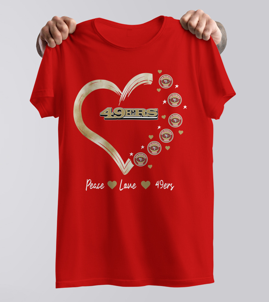 Peace Love Heart San Francisco 49ers Football Team T-Shirt
