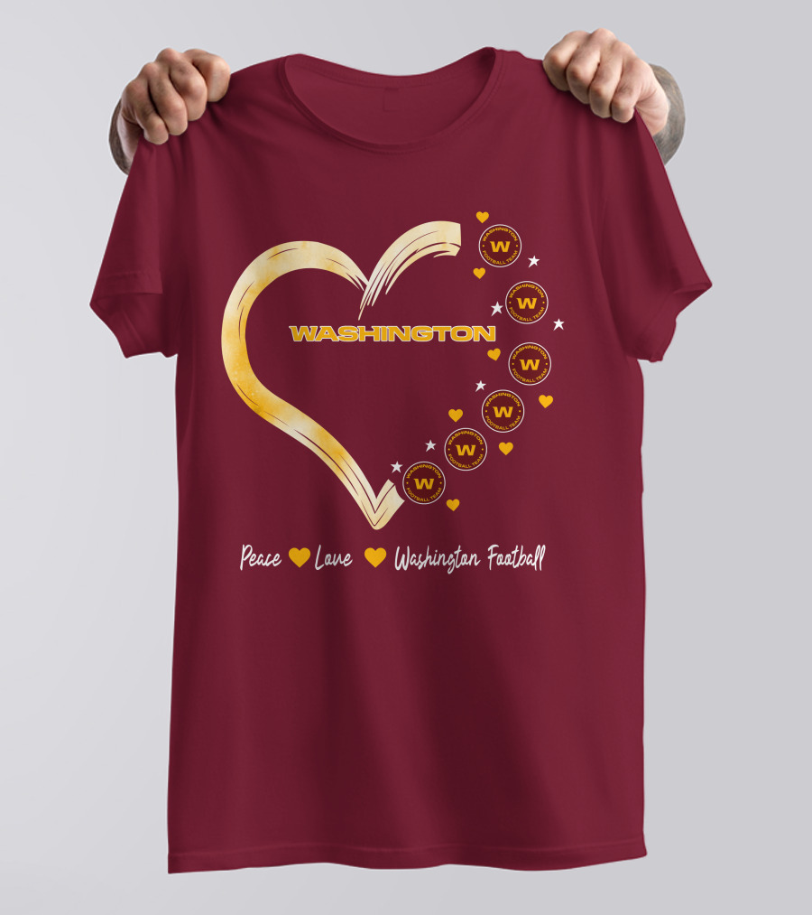 Peace Love Washington Heart And Team Circles T-Shirt
