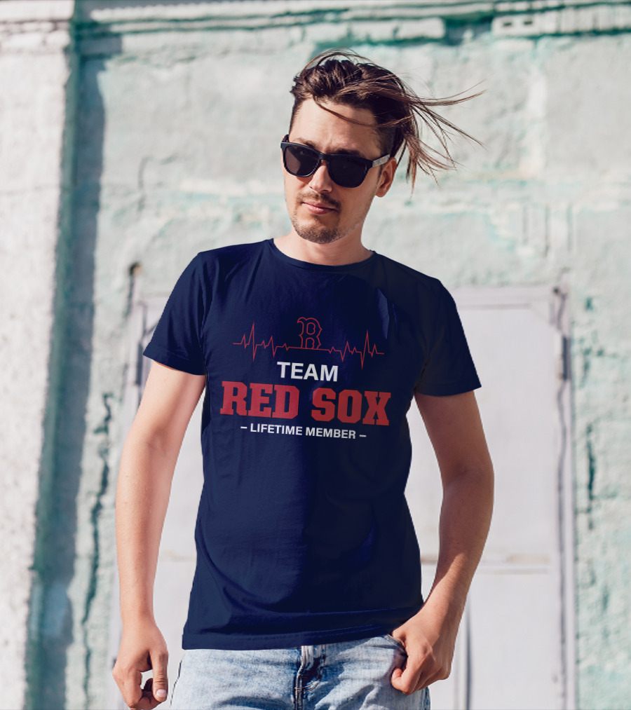 Team Red Sox Lifetime Member עם הדופק Red B T-Shirt