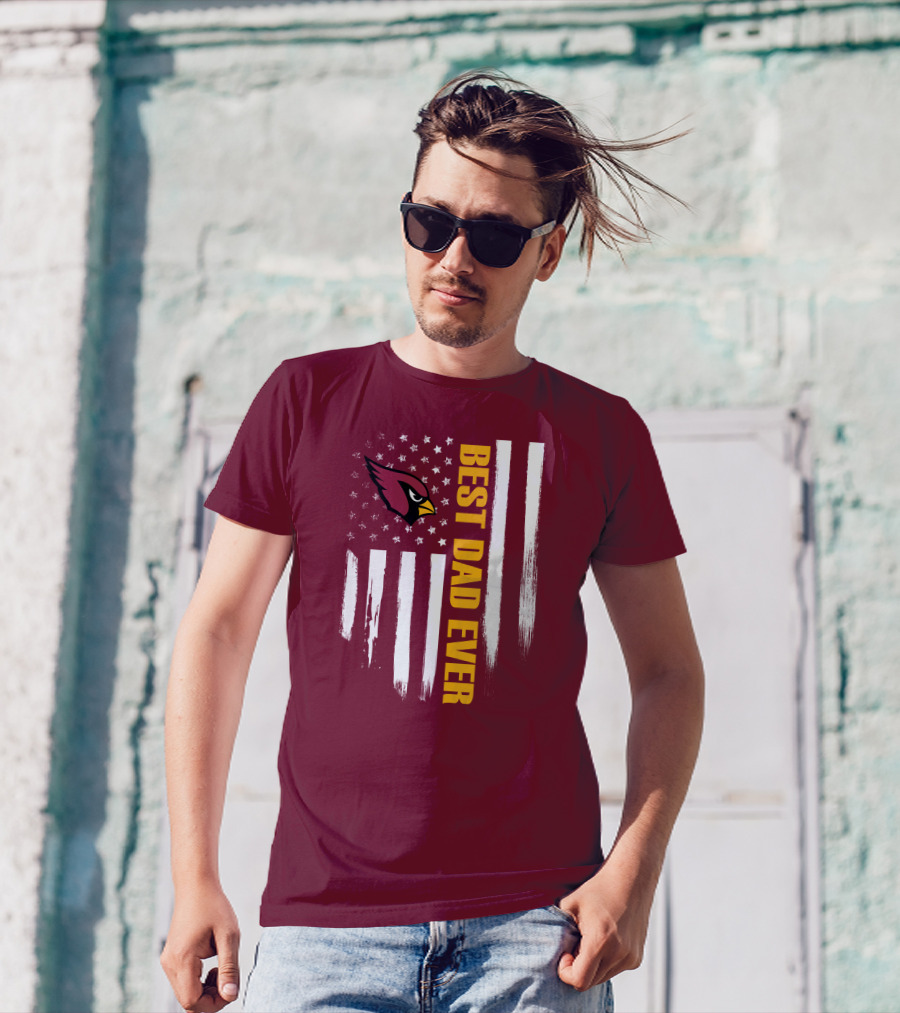 Arizona Cardinals Flag Best Dad Ever T-Shirt