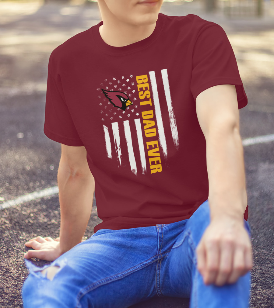Arizona Cardinals Flag Best Dad Ever T-Shirt