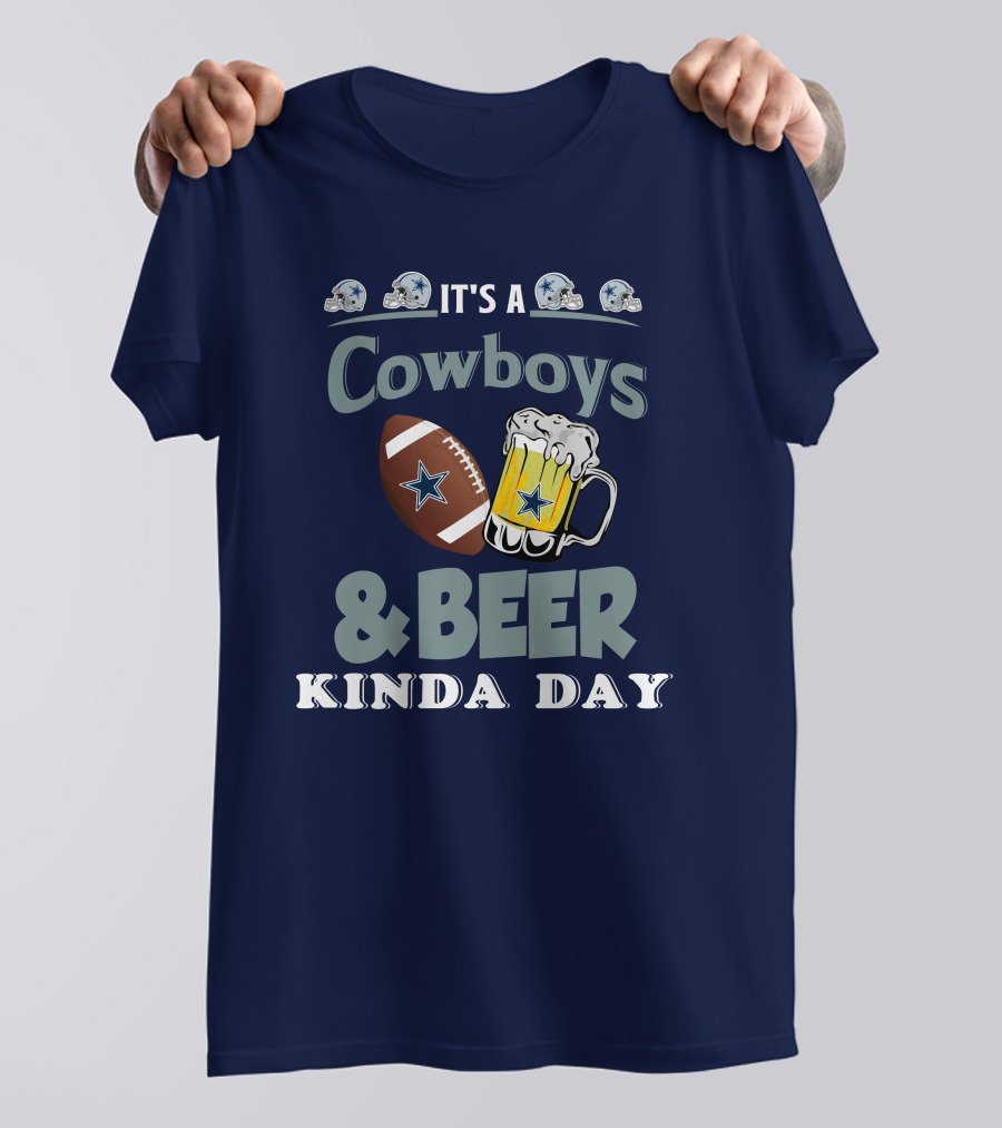 Dallas Cowboys Football Beer Kinda Day Football Helmet Star Mug T-Shirt