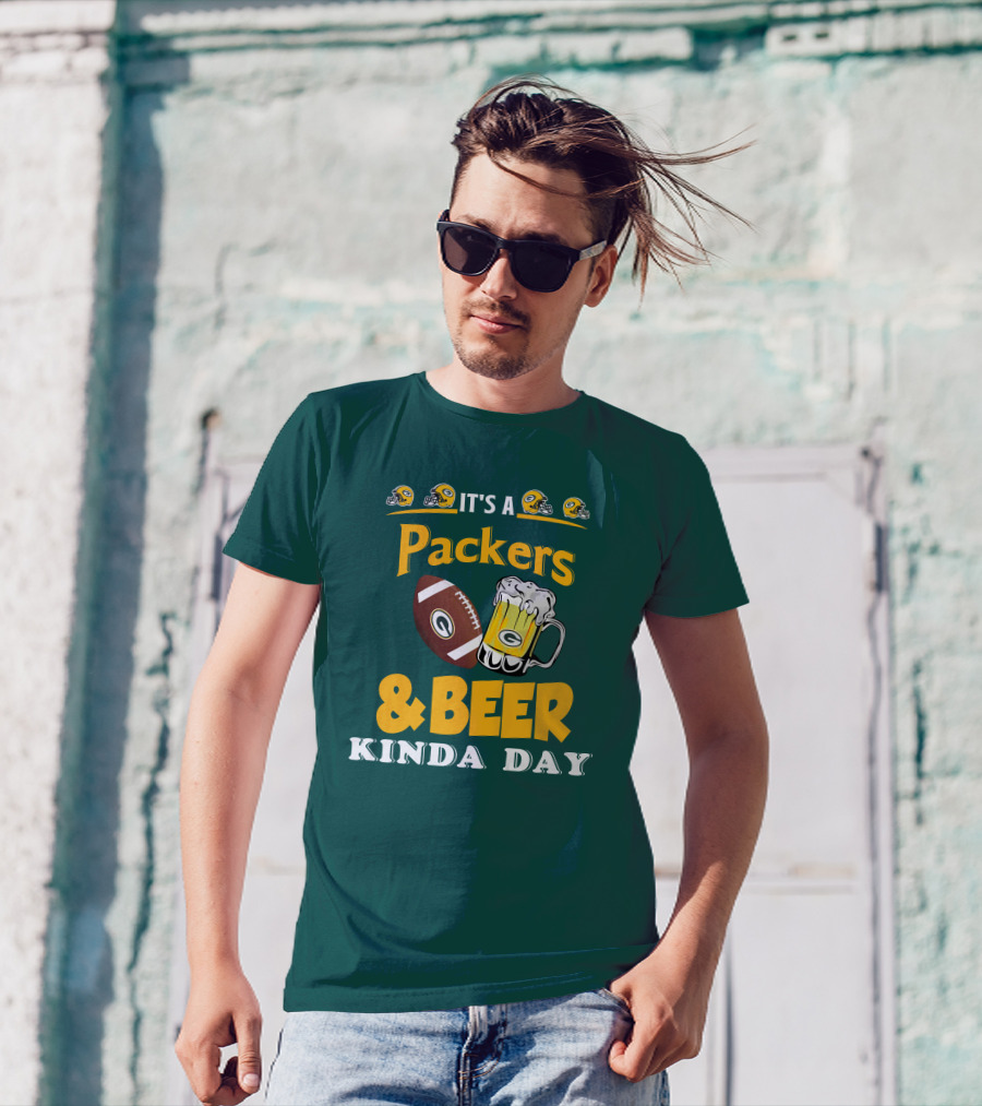Green Bay Packers Football And Beer Kinda Day T-Shirt