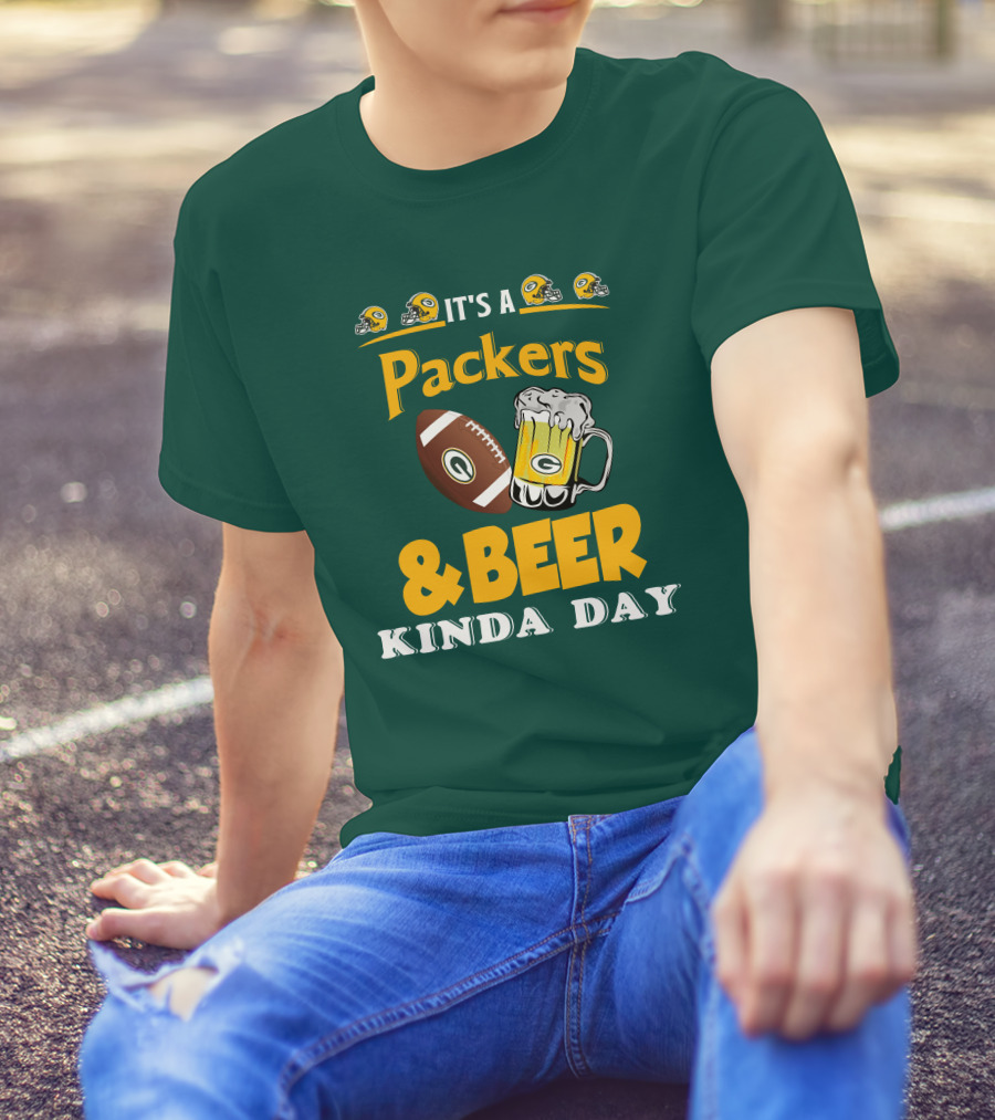 Green Bay Packers Football And Beer Kinda Day T-Shirt
