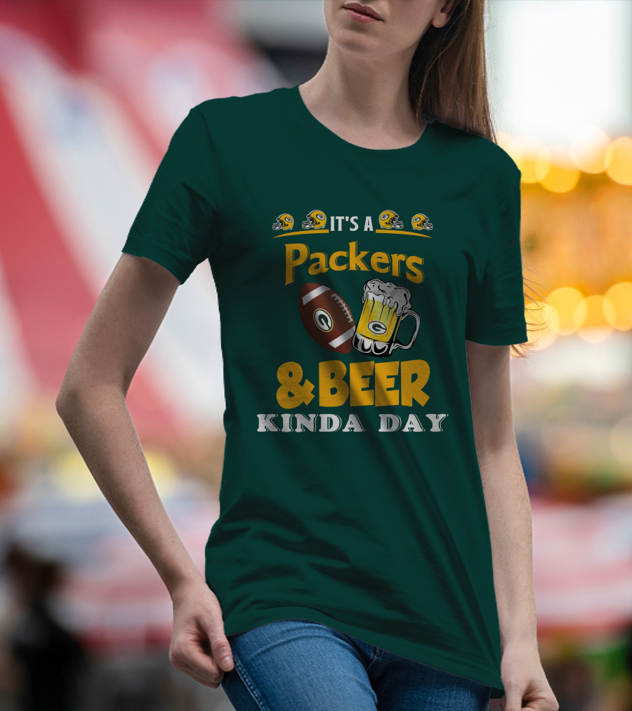 Green Bay Packers Football And Beer Kinda Day T-Shirt