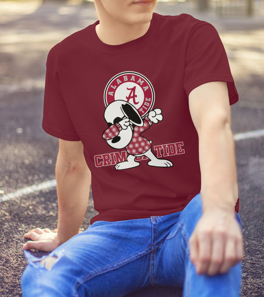Alabama Crimson Tide Snoopy Dabbing Football Fan Spirit T-Shirt