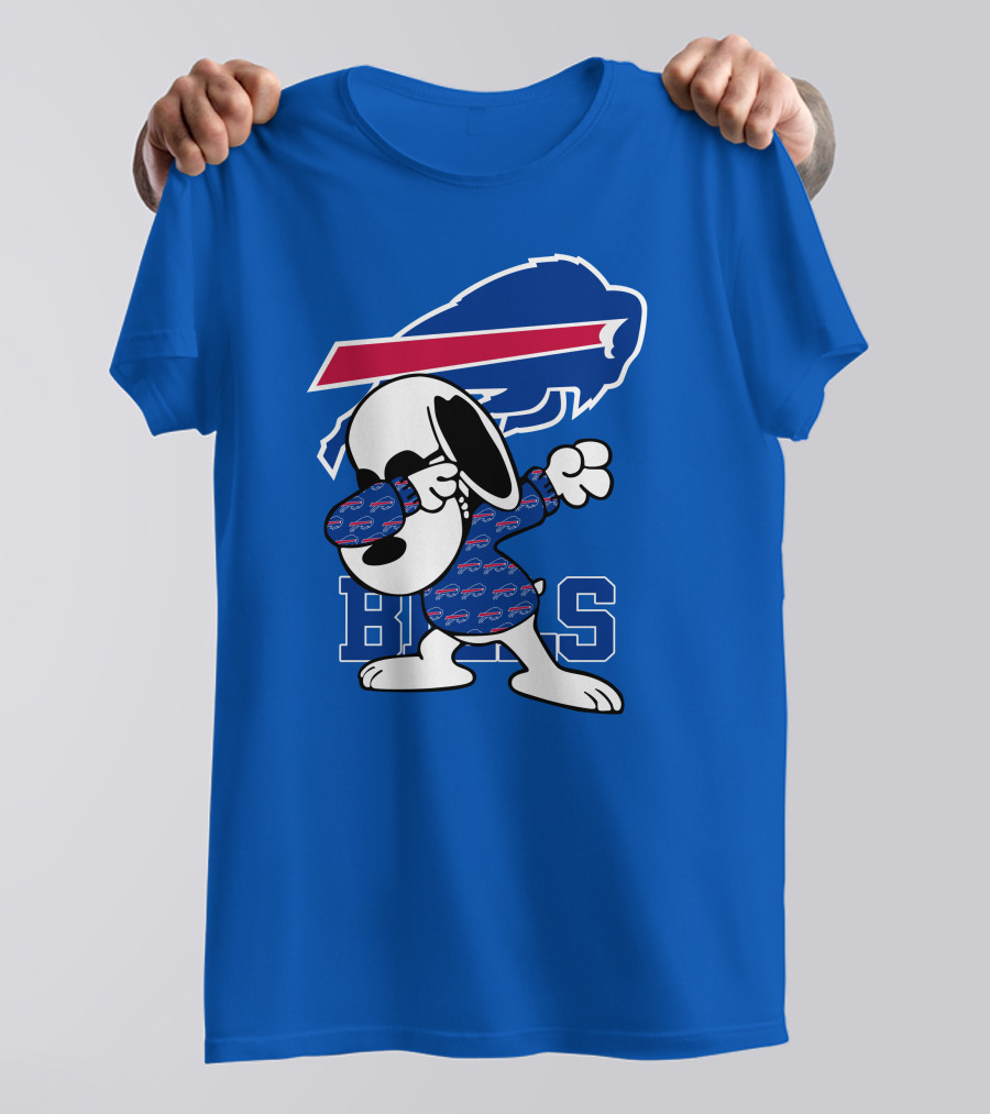 Buffalo Bills Snoopy Dabbing Bills Logo Football T-Shirt