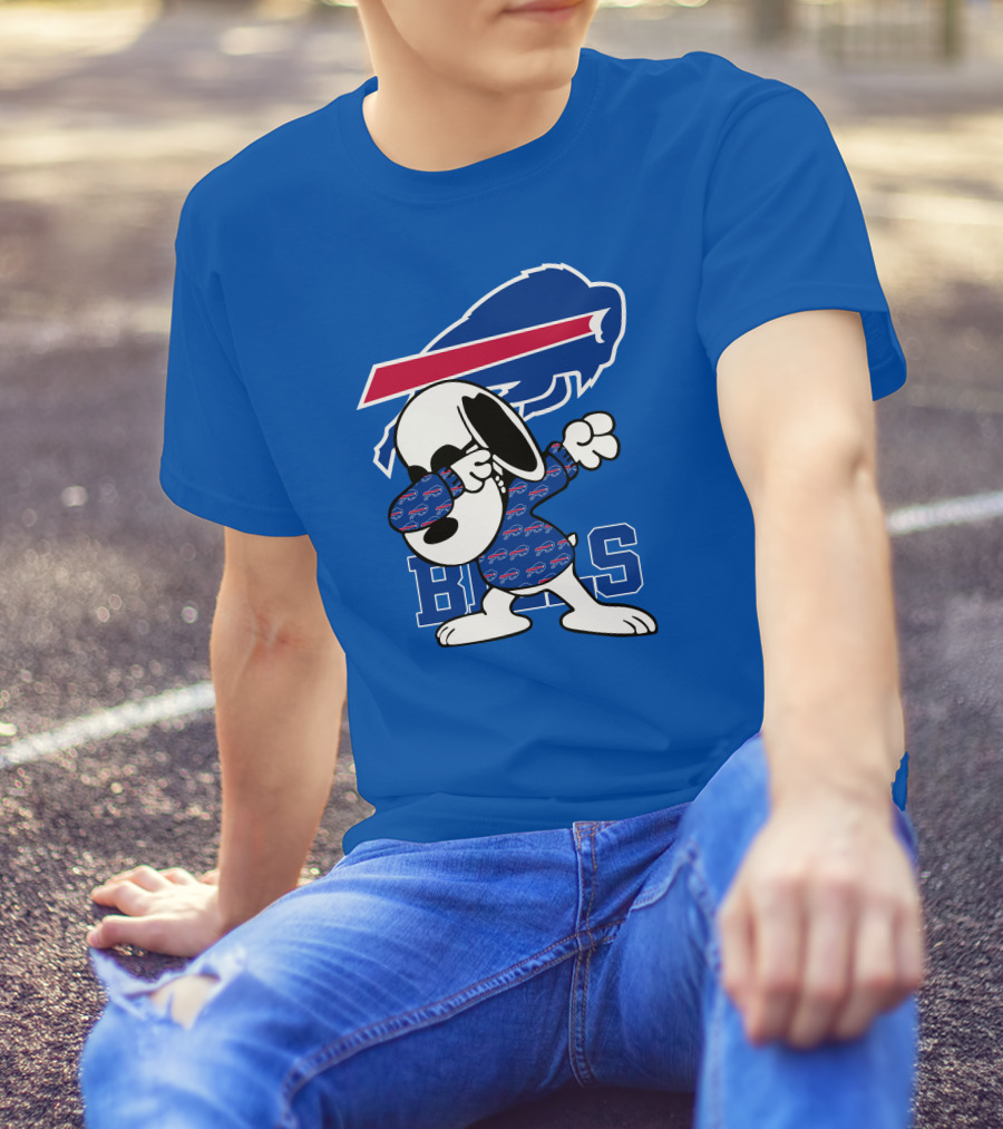 Buffalo Bills Snoopy Dabbing Bills Logo Football T-Shirt