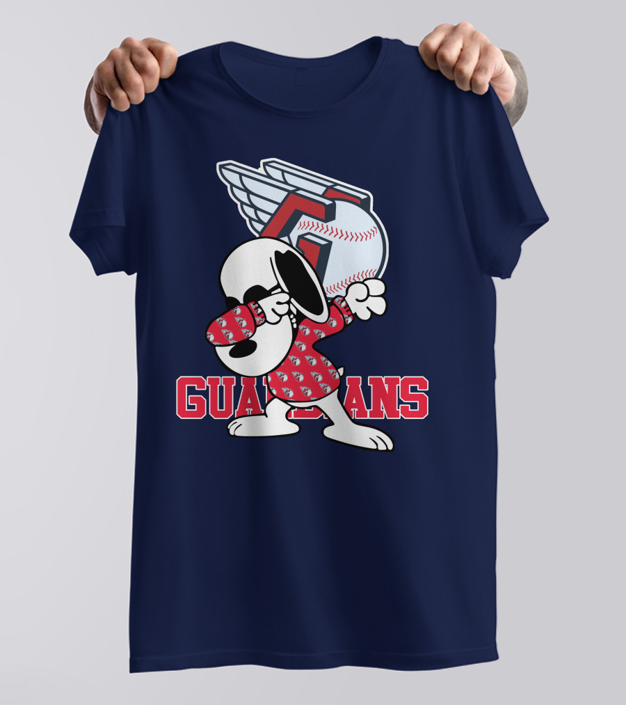 Cleveland Guardians Snoopy Dabbing Baseball T-Shirt