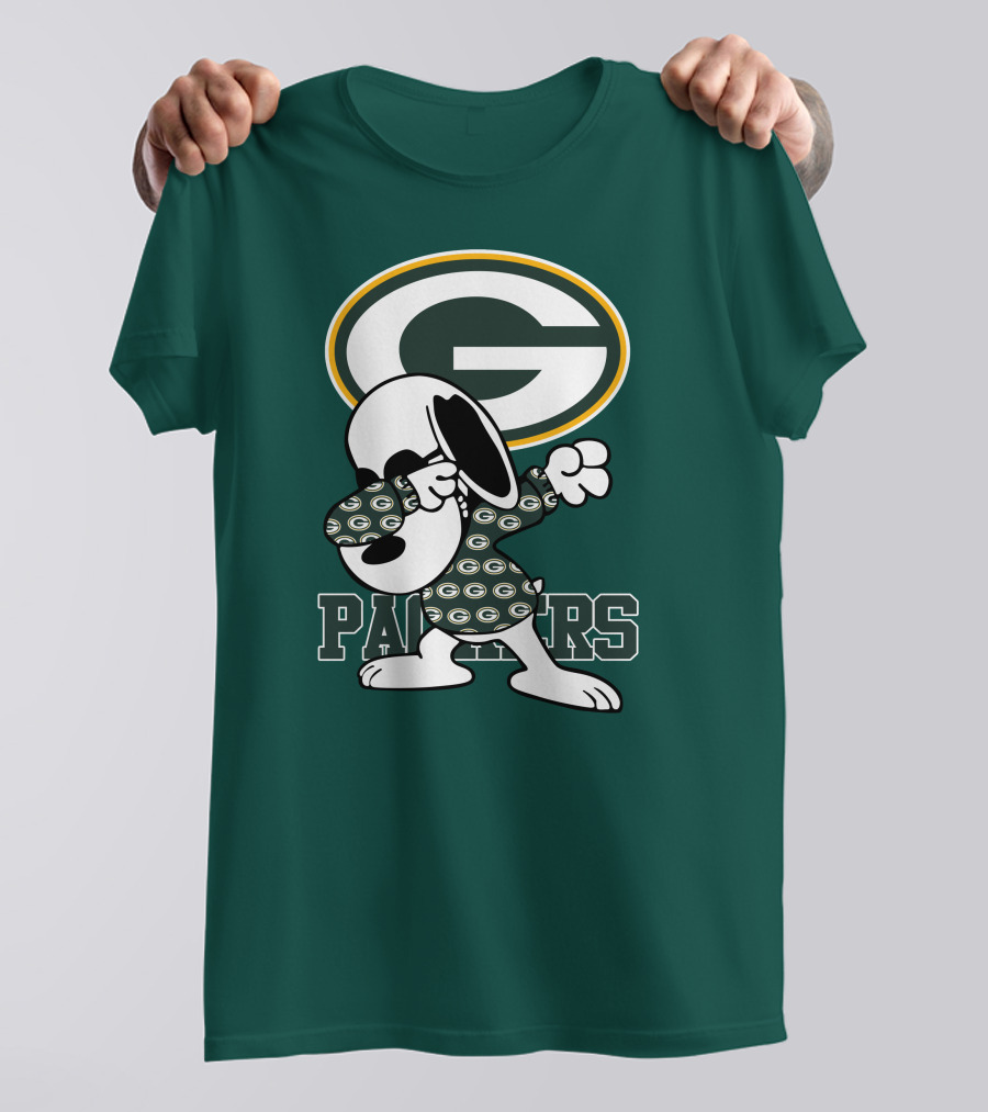Green Bay Packers Snoopy Dabbing Packers T-Shirt