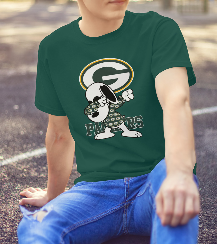 Green Bay Packers Snoopy Dabbing Packers T-Shirt