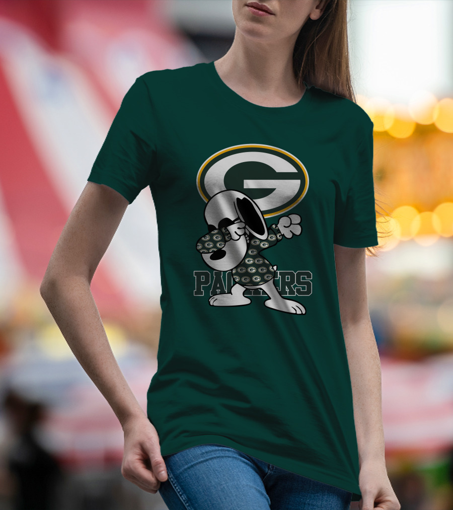 Green Bay Packers Snoopy Dabbing Packers T-Shirt