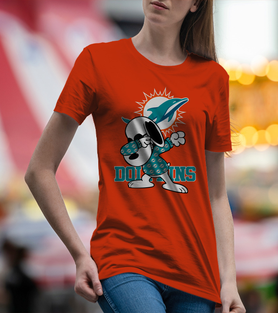 Miami Dolphins Snoopy Dabbing T-Shirt