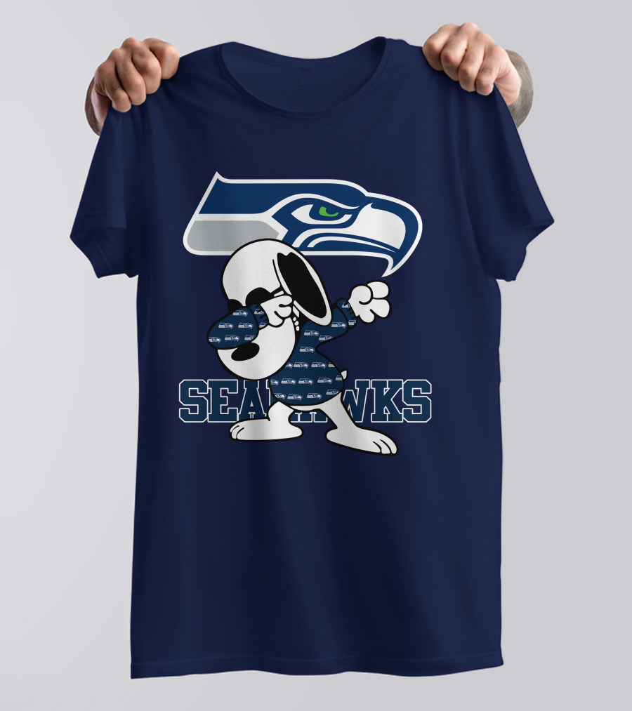 Seattle Seahawks Snoopy Dabbing NFL Team Fan Apparel Bowing Dance T-Shirt