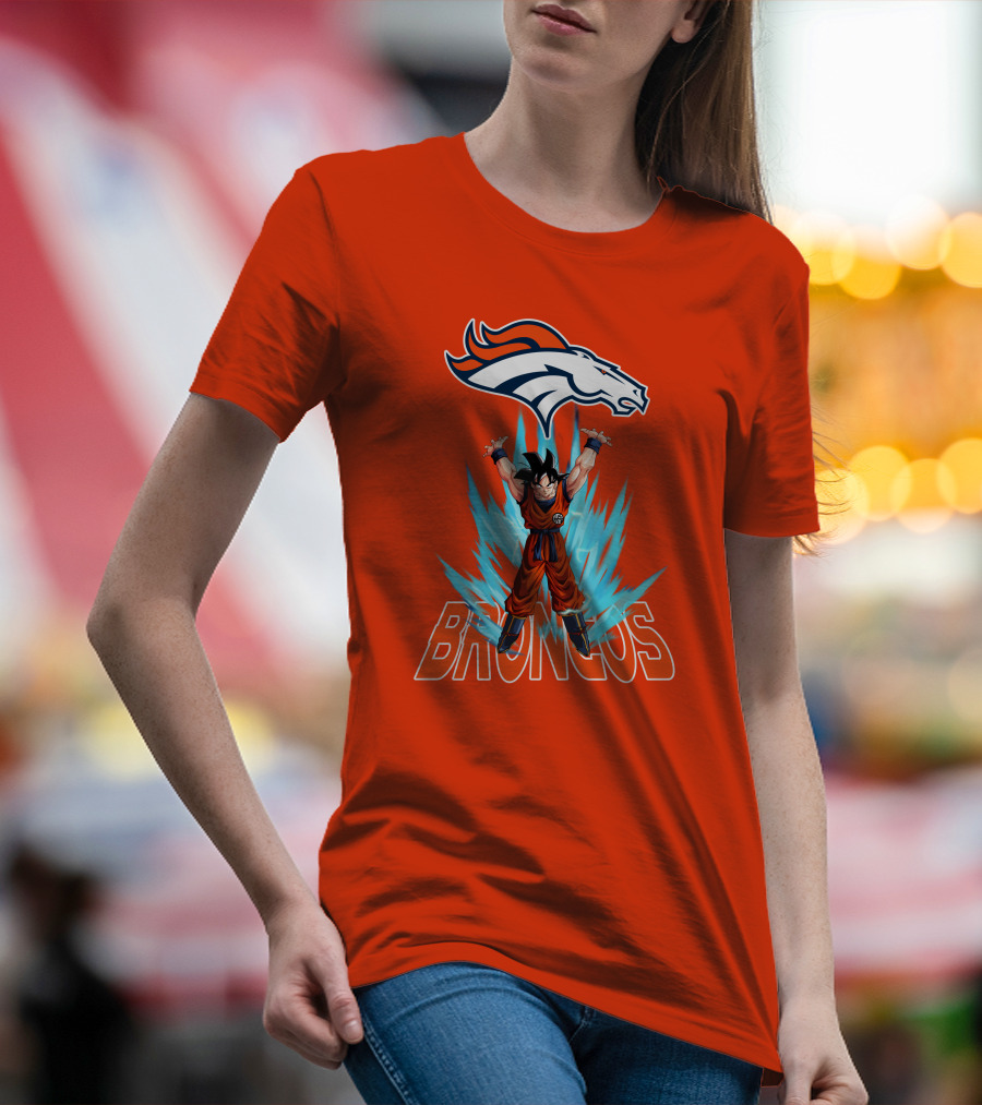 Denver Broncos Super Saiyan Goku Power-Up T-Shirt